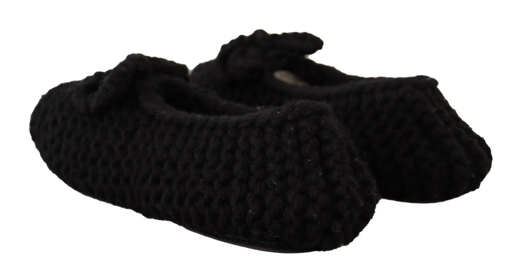 Ballerines plates noires Dolce &amp; Gabbana en tricot de laine