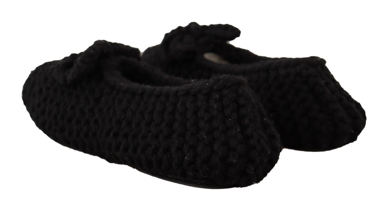 Ballerines plates noires Dolce &amp; Gabbana en tricot de laine