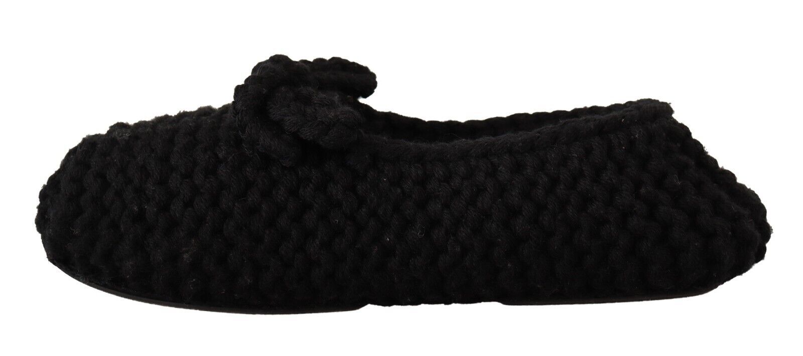 Ballerines plates noires Dolce &amp; Gabbana en tricot de laine