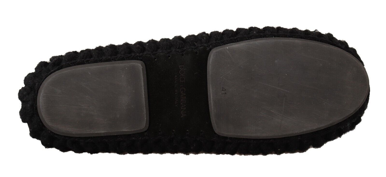 Ballerines plates noires Dolce &amp; Gabbana en tricot de laine