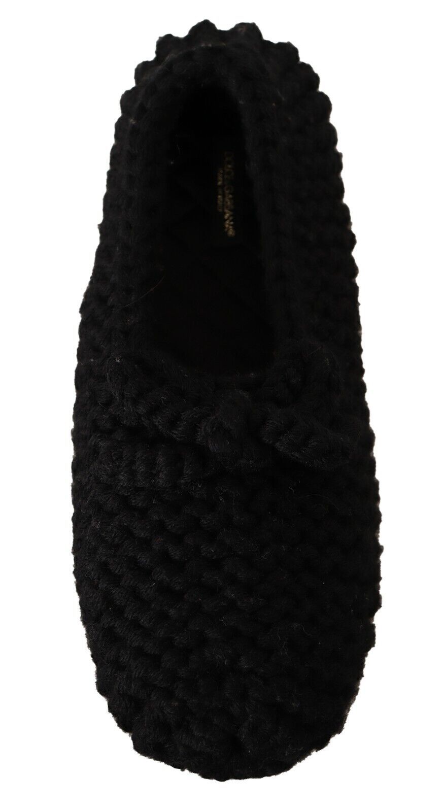 Ballerines plates noires Dolce &amp; Gabbana en tricot de laine