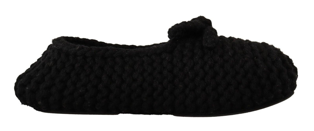 Ballerines plates noires Dolce &amp; Gabbana en tricot de laine