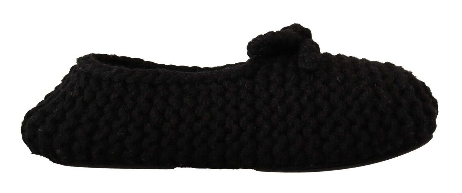 Ballerines plates noires Dolce &amp; Gabbana en tricot de laine