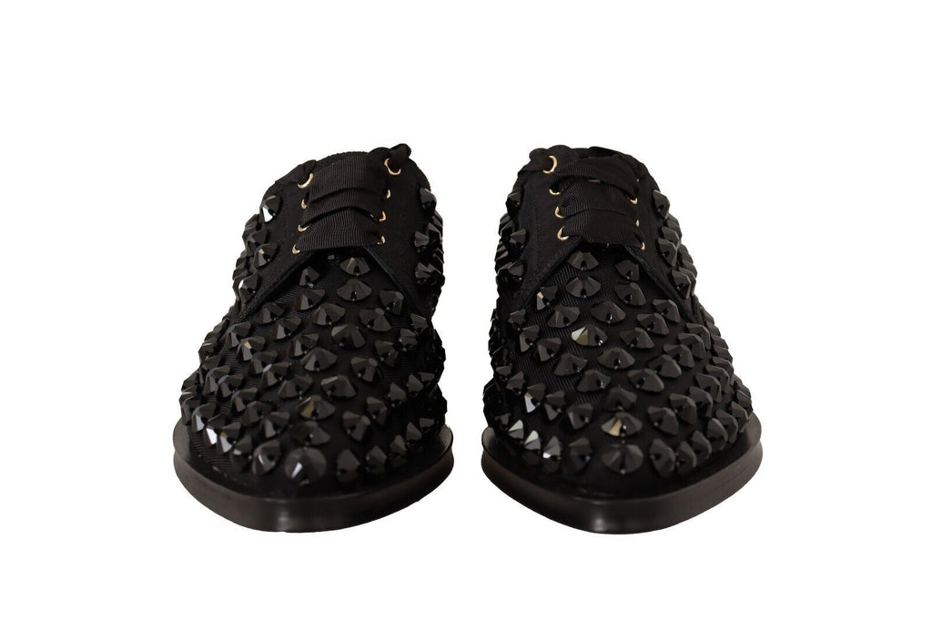Chaussures plates noires à lacets et clous Dolce &amp; Gabbana