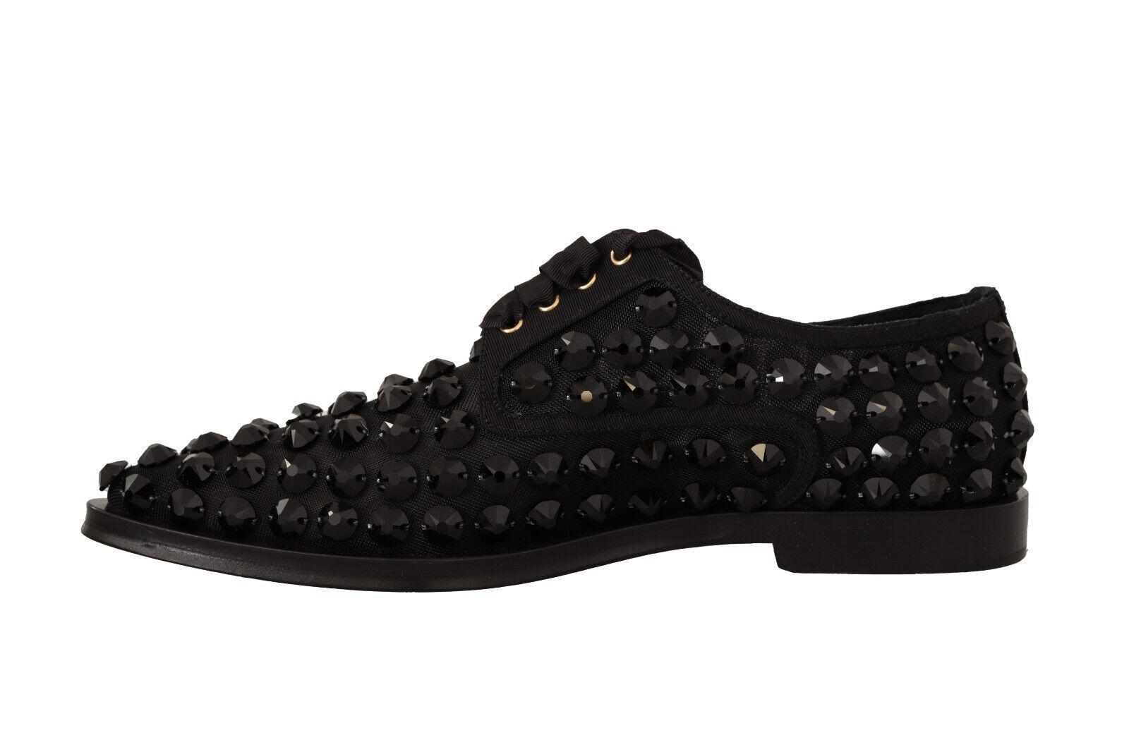 Chaussures plates noires à lacets et clous Dolce &amp; Gabbana