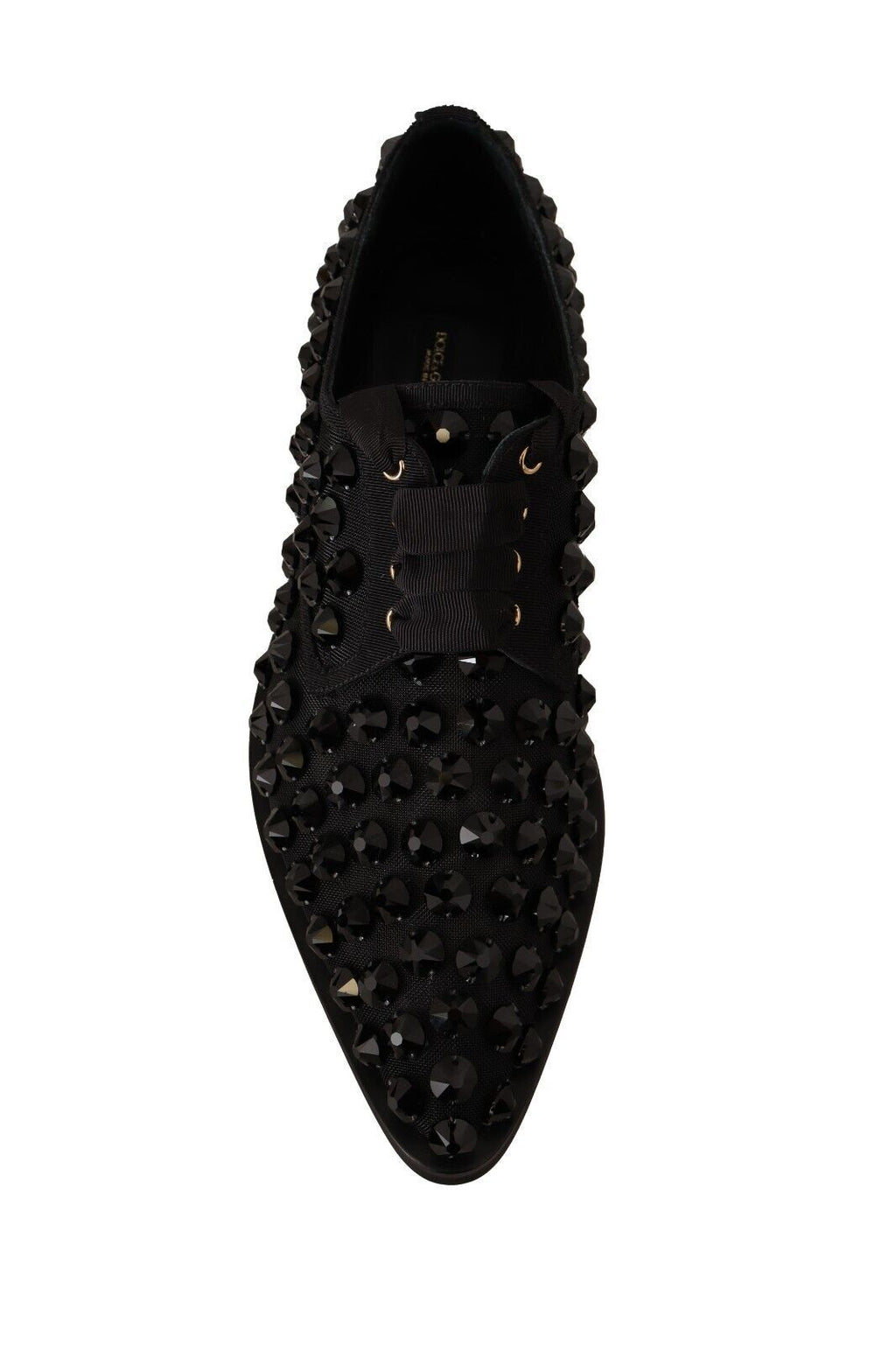 Chaussures plates noires à lacets et clous Dolce &amp; Gabbana