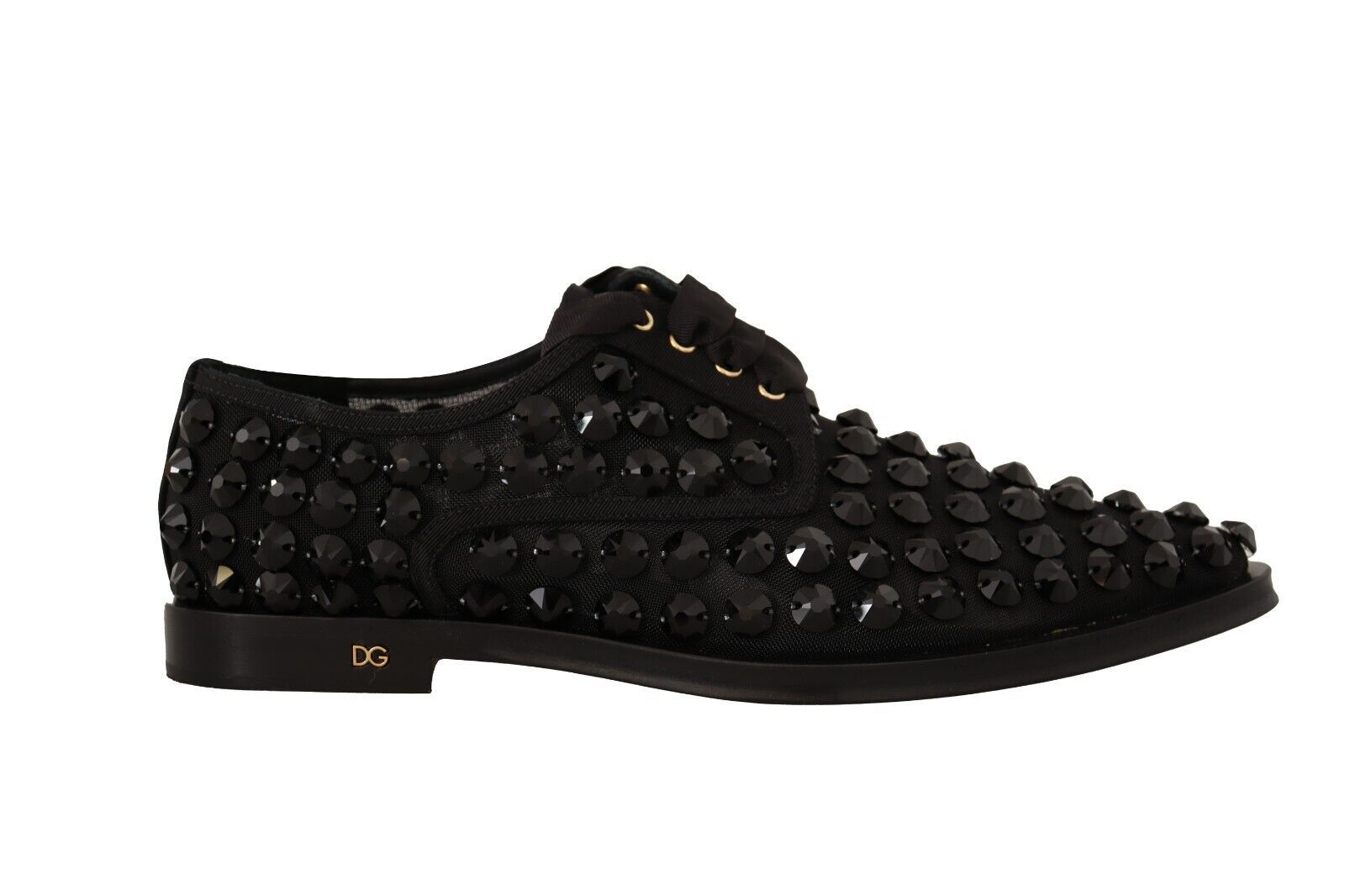 Chaussures plates noires à lacets et clous Dolce &amp; Gabbana