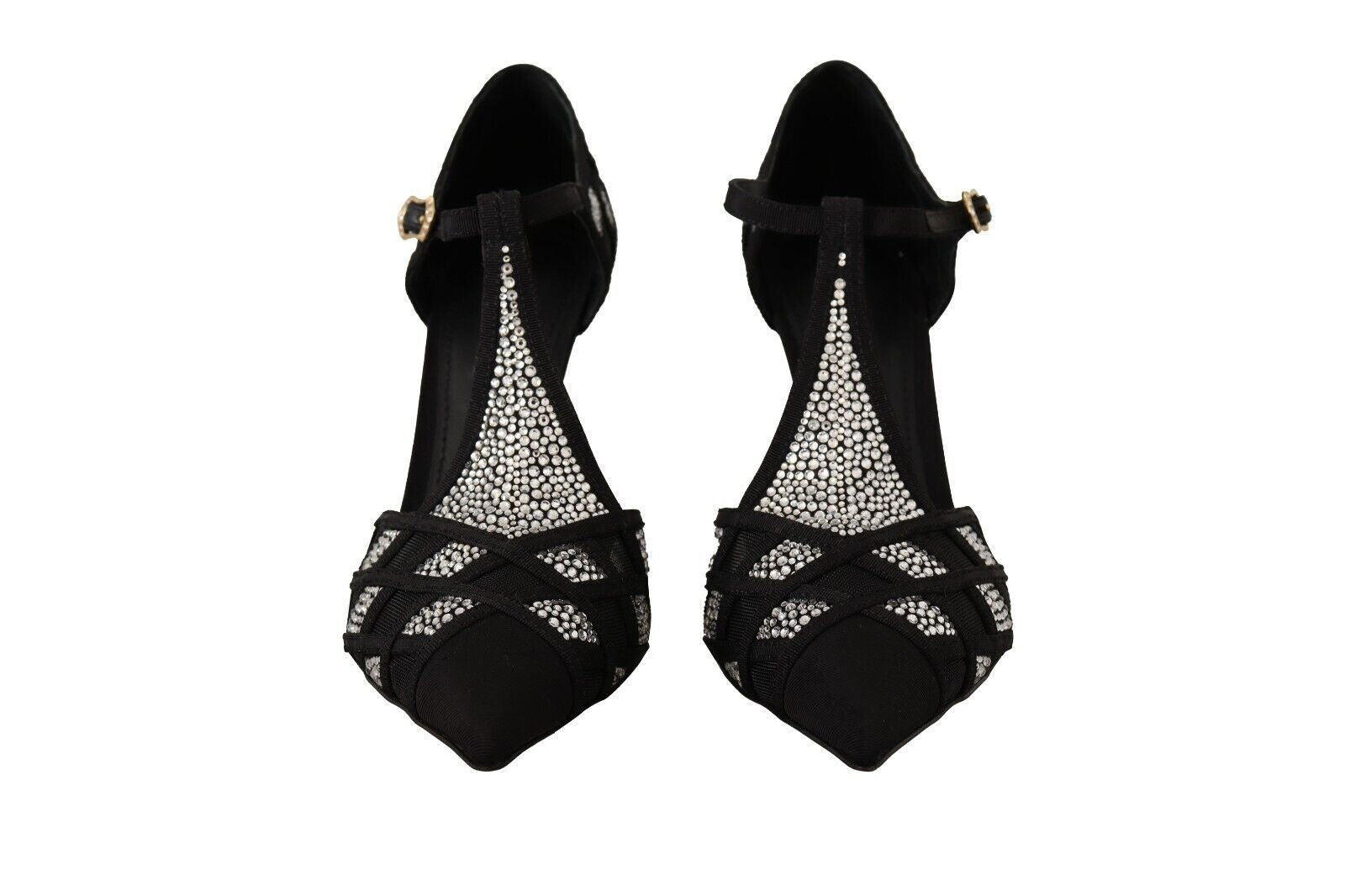 Escarpins Dolce &amp; Gabbana à talons et brides en T ornés de cristaux noirs