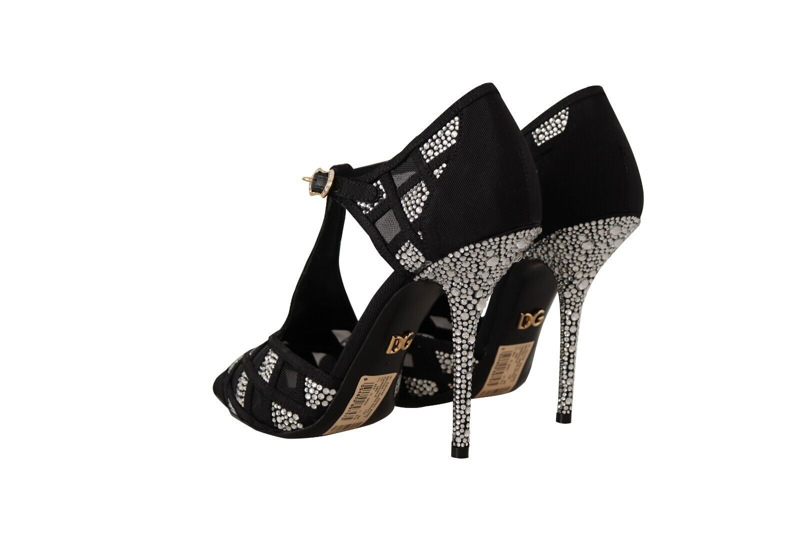 Escarpins Dolce &amp; Gabbana à talons et brides en T ornés de cristaux noirs