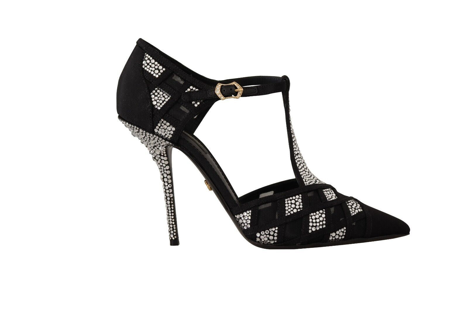 Escarpins Dolce &amp; Gabbana à talons et brides en T ornés de cristaux noirs