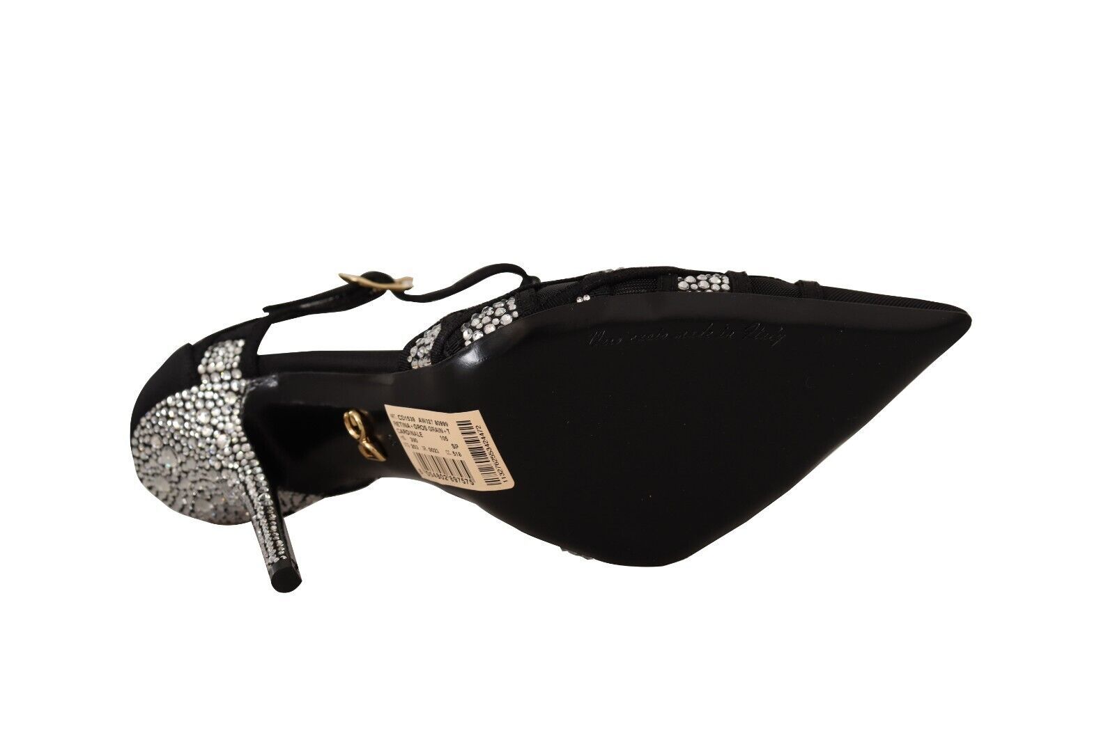 Escarpins Dolce &amp; Gabbana à talons et brides en T ornés de cristaux noirs