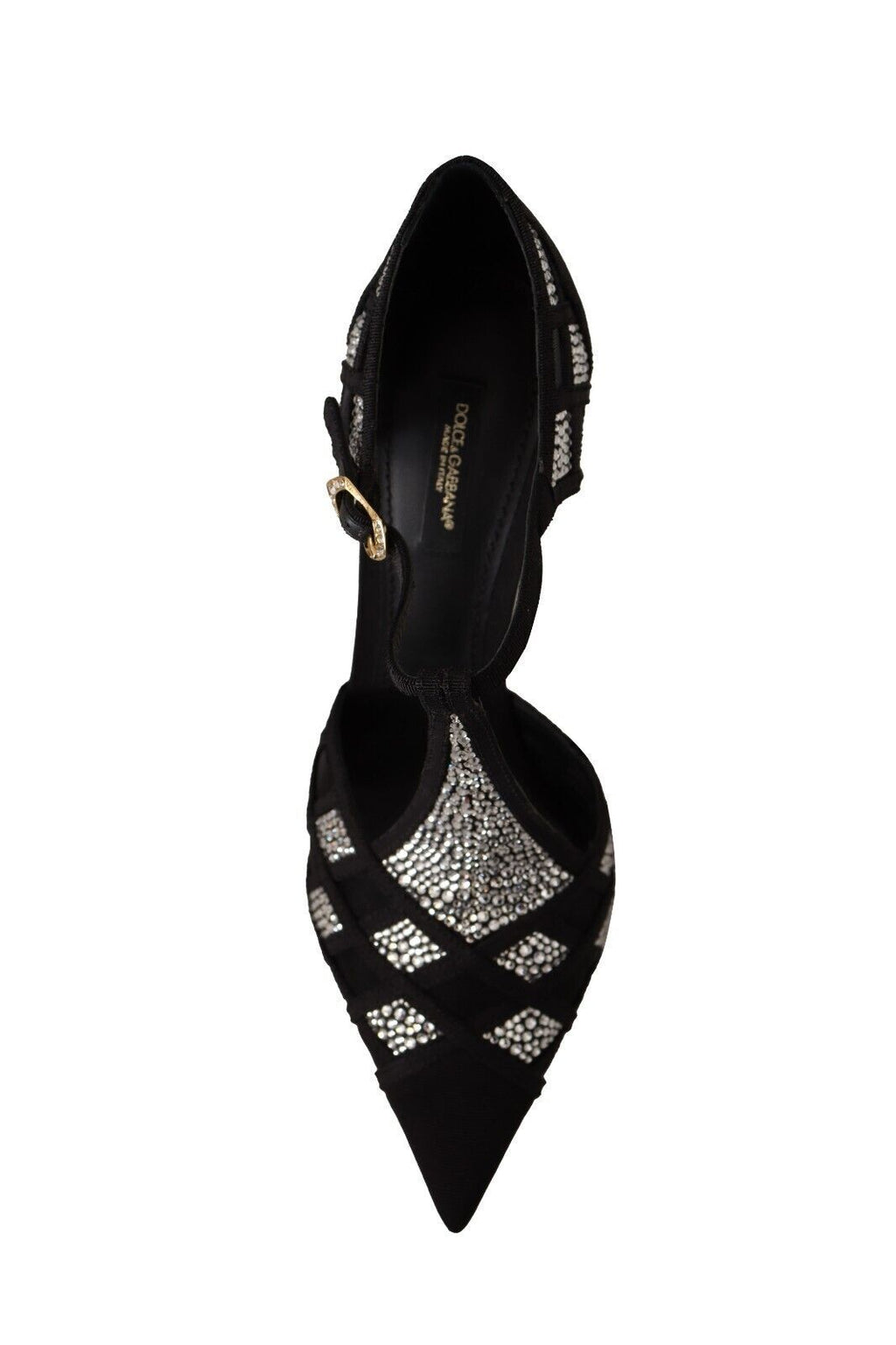 Escarpins Dolce &amp; Gabbana à talons et brides en T ornés de cristaux noirs