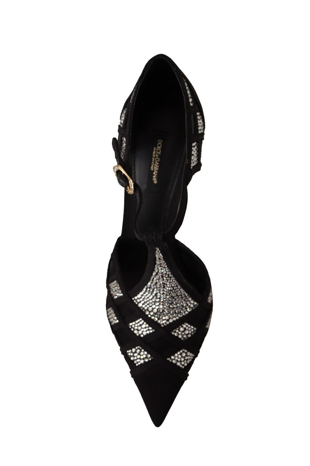 Escarpins Dolce &amp; Gabbana à talons et brides en T ornés de cristaux noirs