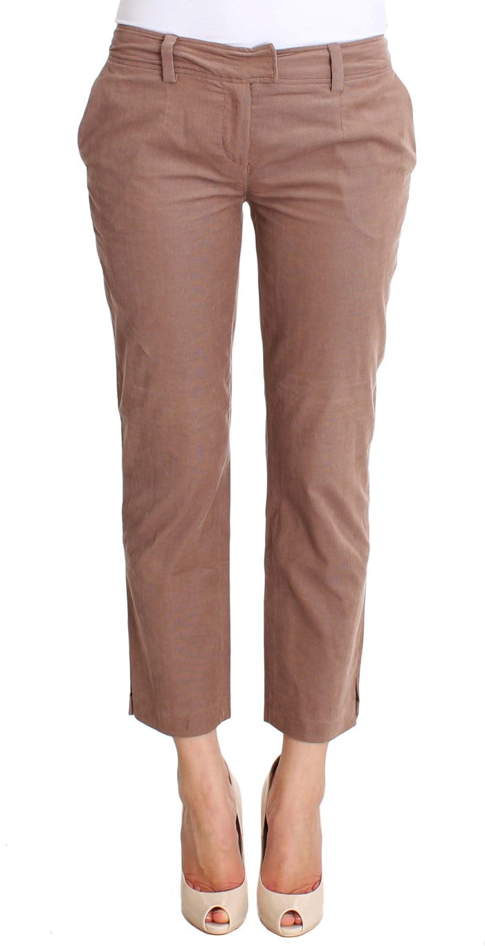 Pantalon court en velours côtelé marron Costume National