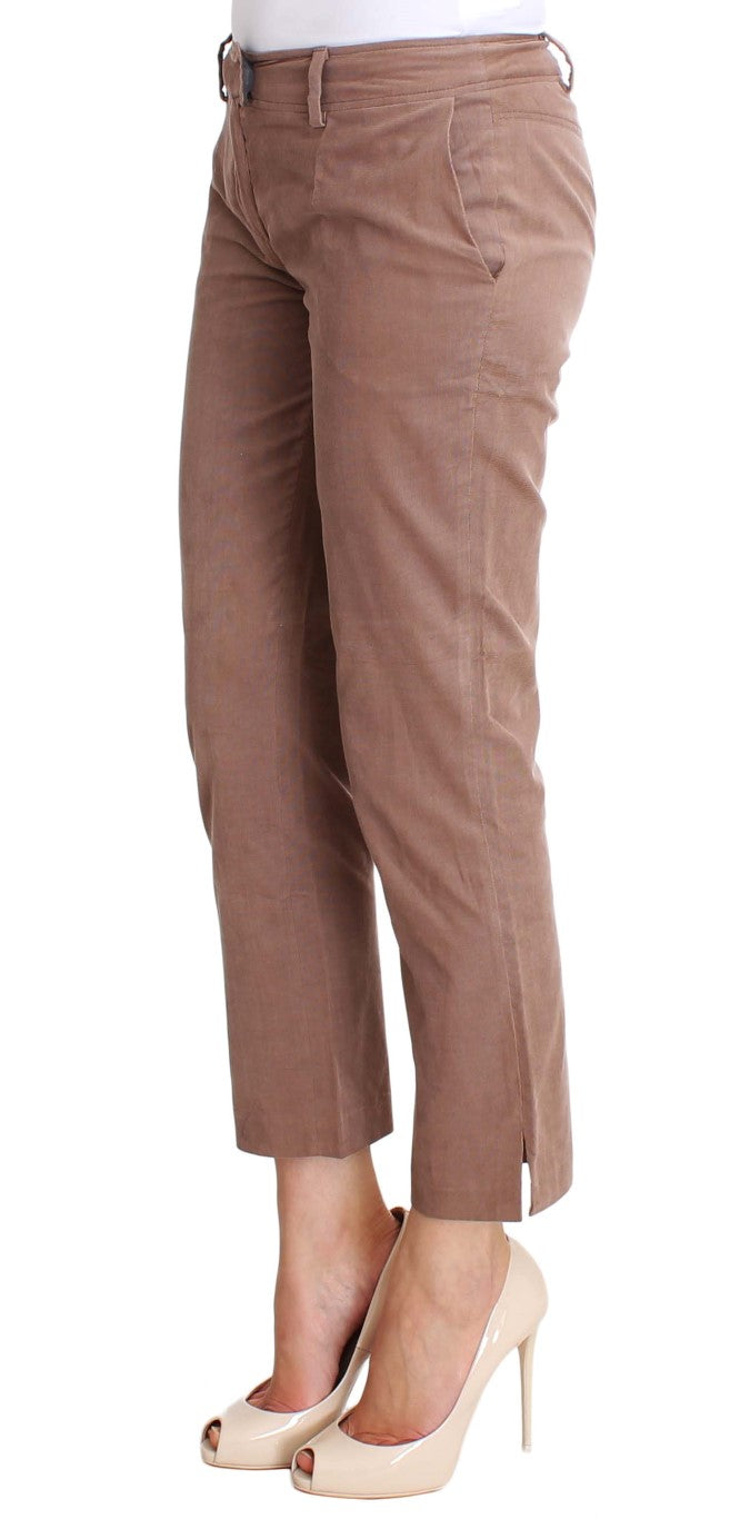 Pantalon court en velours côtelé marron Costume National