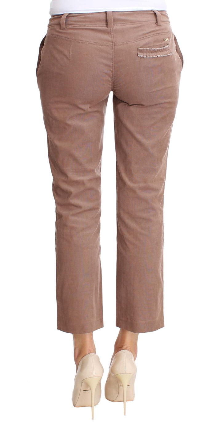 Pantalon court en velours côtelé marron Costume National