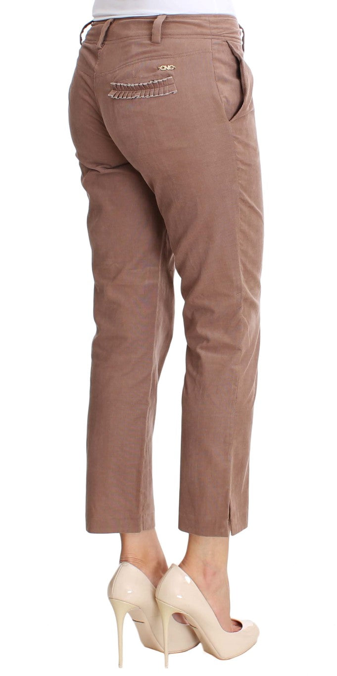 Pantalon court en velours côtelé marron Costume National