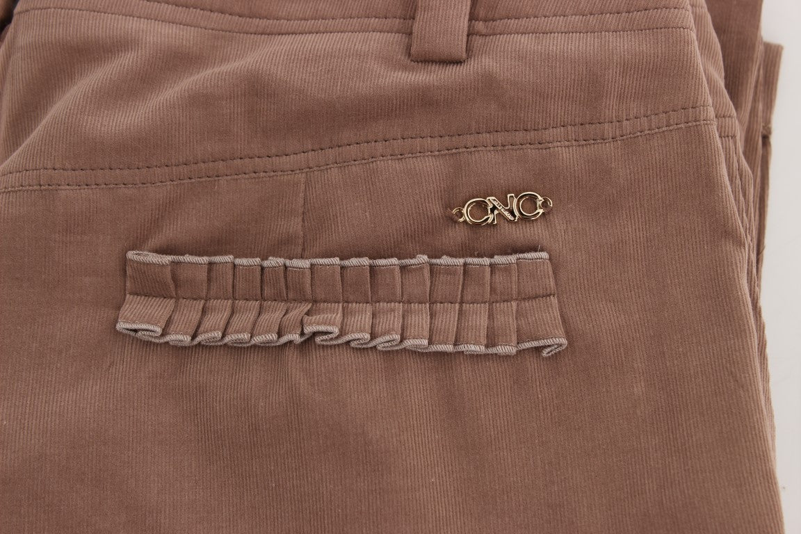 Pantalon court en velours côtelé marron Costume National