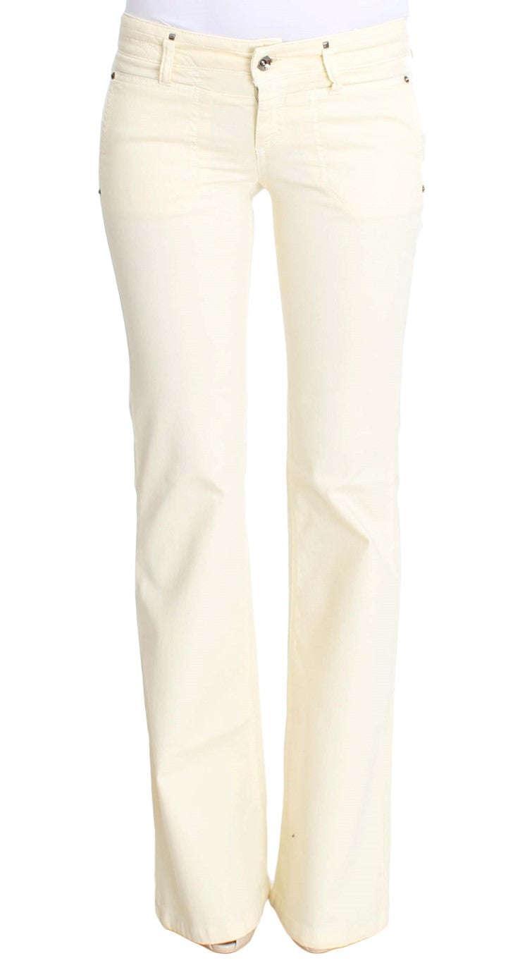 Jean évasé en coton extensible blanc Costume National