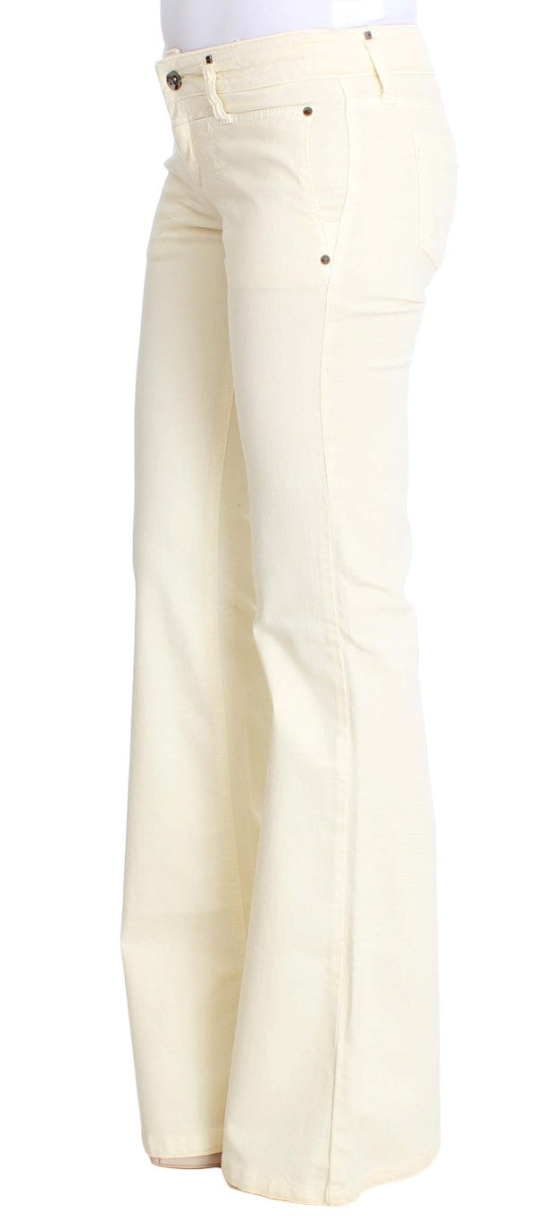 Jean évasé en coton extensible blanc Costume National