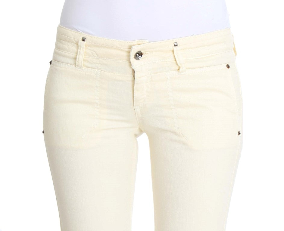 Jean évasé en coton extensible blanc Costume National