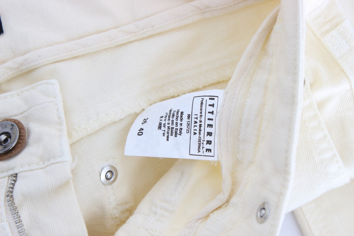 Jean évasé en coton extensible blanc Costume National