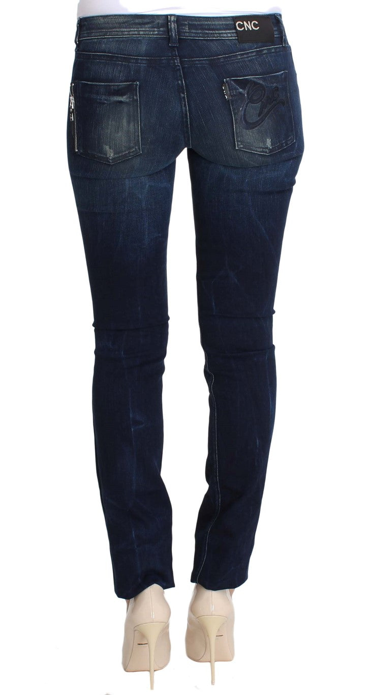 Jean slim en coton bleu délavé Costume National