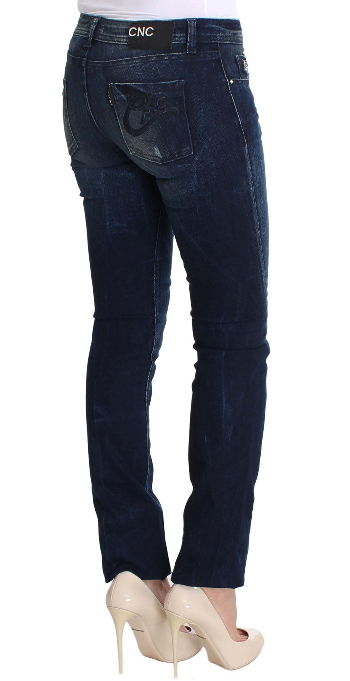 Jean slim en coton bleu délavé Costume National