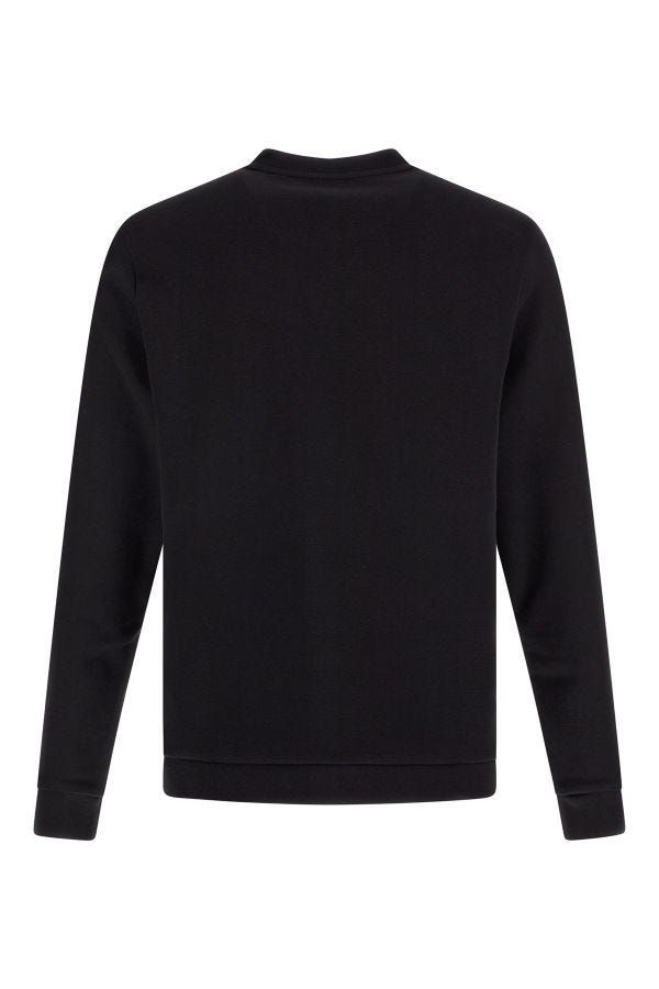 Sweat-shirt col rond élégant en coton noir Hugo Boss