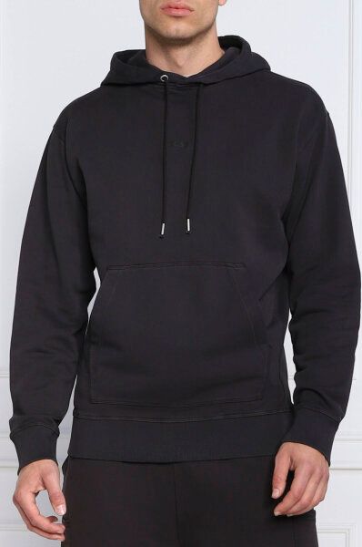 Sweat à capuche élégant en coton bleu foncé Hugo Boss