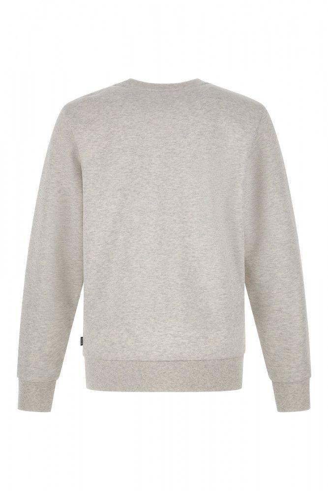Sweat-shirt élégant en coton gris à col rond Hugo Boss