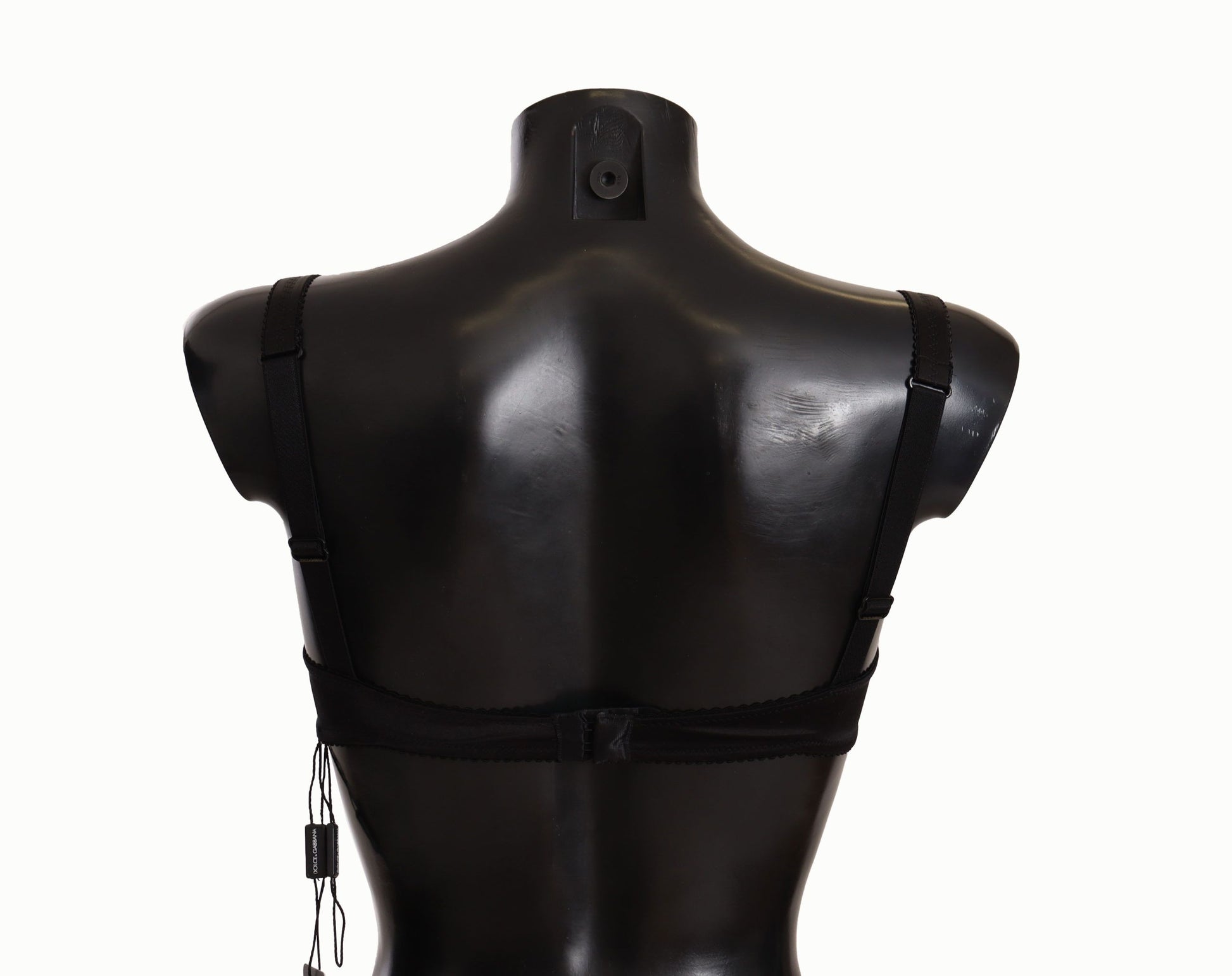Dolce &amp; Gabbana Soutien-gorge balconnet en dentelle satinée noire à pois