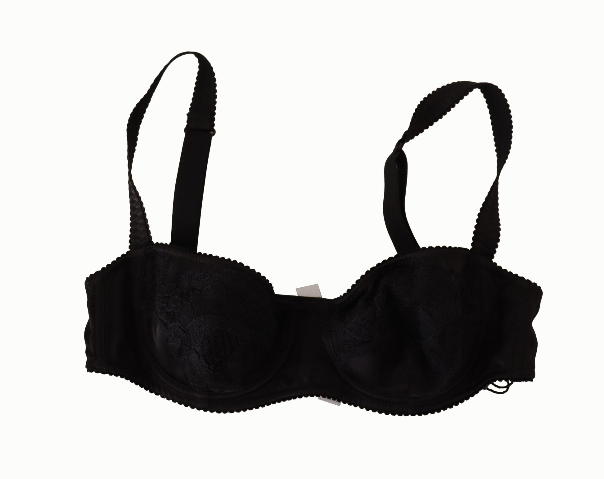 Dolce &amp; Gabbana Soutien-gorge balconnet en dentelle satinée noire à pois