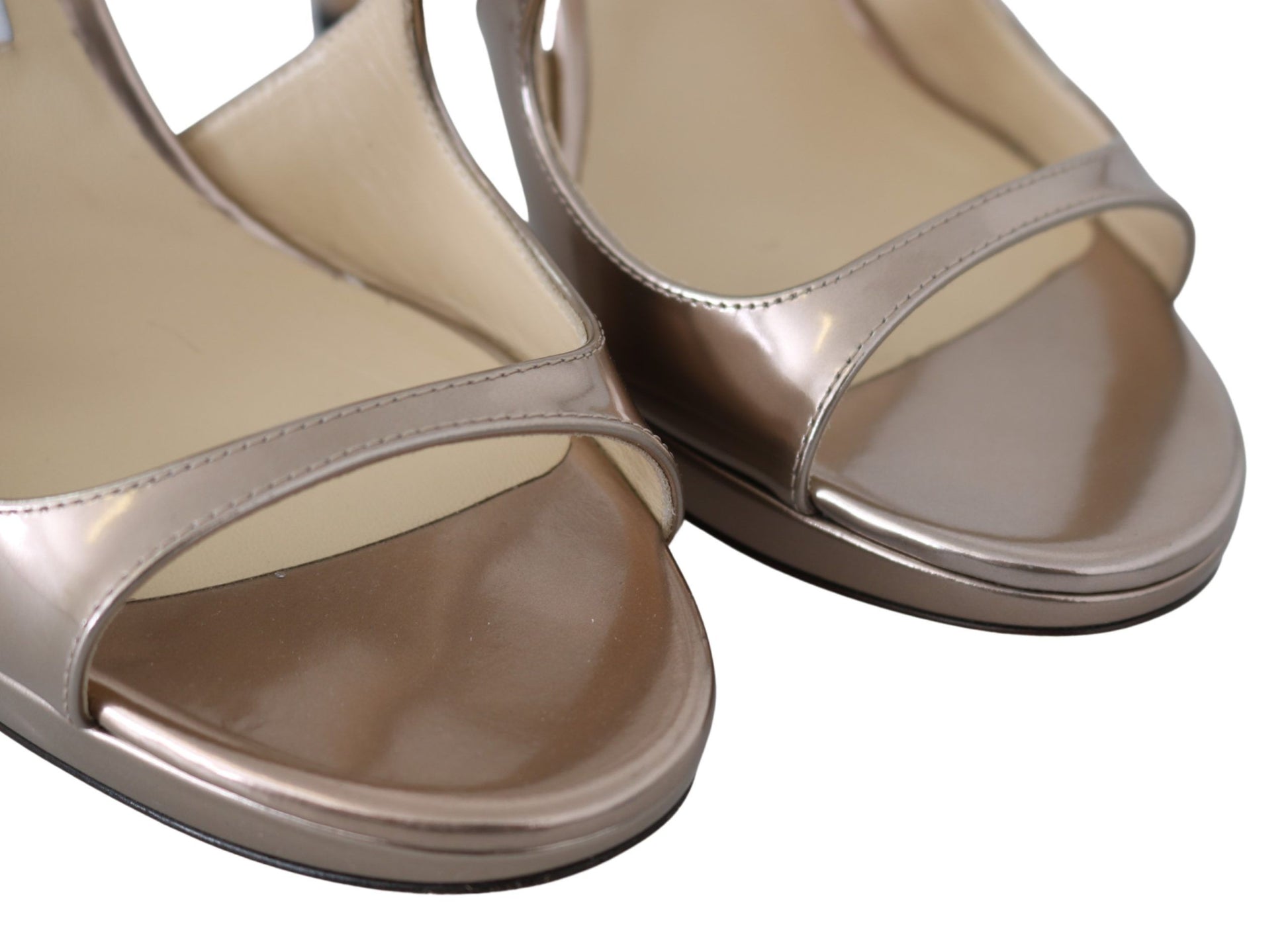 Sandales Jimmy Choo en cuir rose ballerine à effet miroir liquide