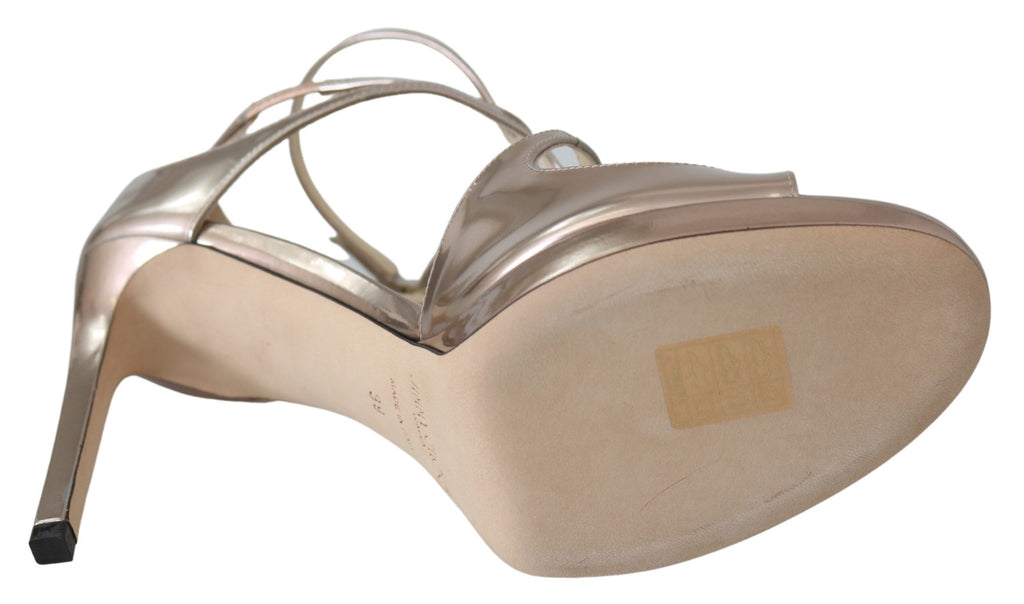 Sandales Jimmy Choo en cuir rose ballerine à effet miroir liquide