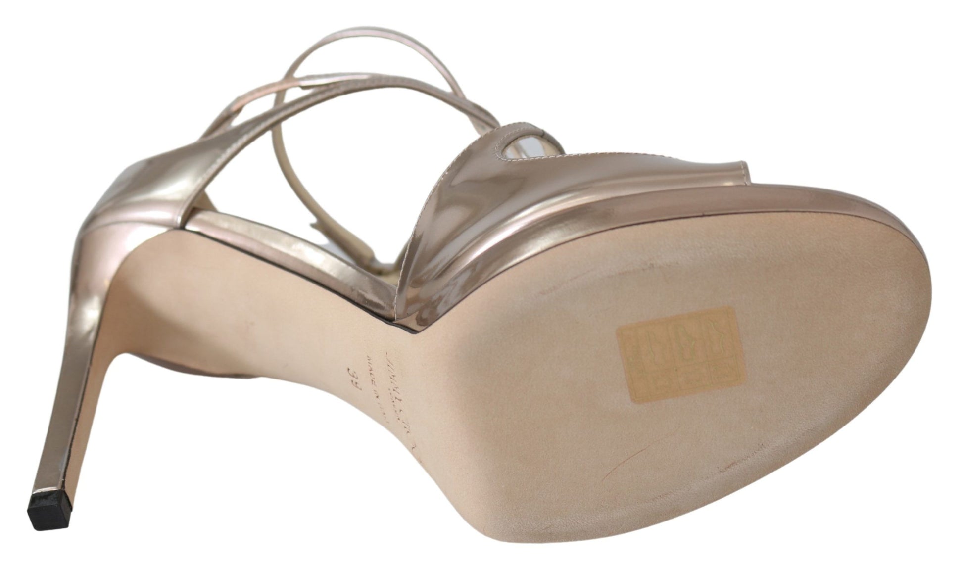 Sandales Jimmy Choo en cuir rose ballerine à effet miroir liquide