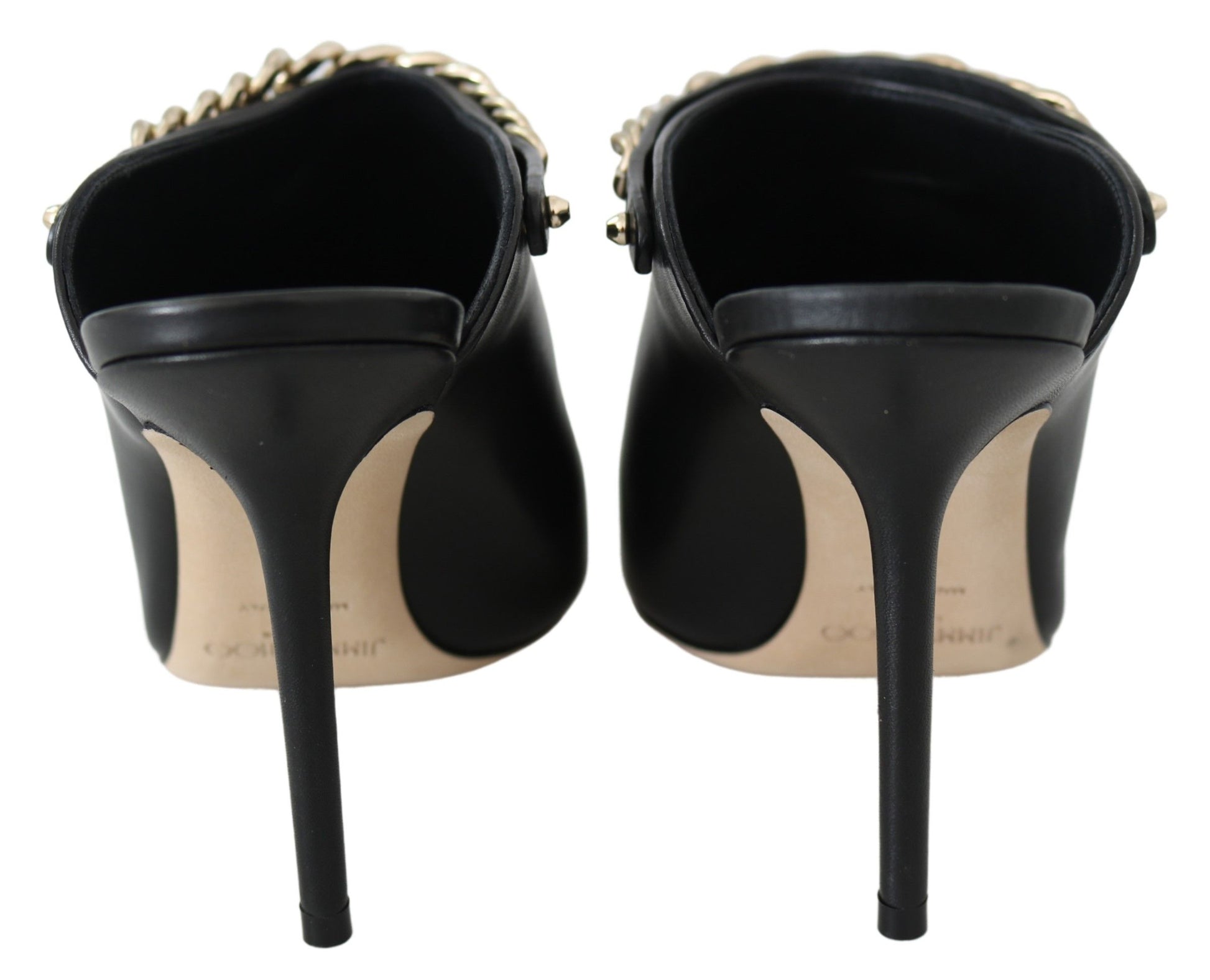 Escarpins Jimmy Choo élégants en cuir noir doré