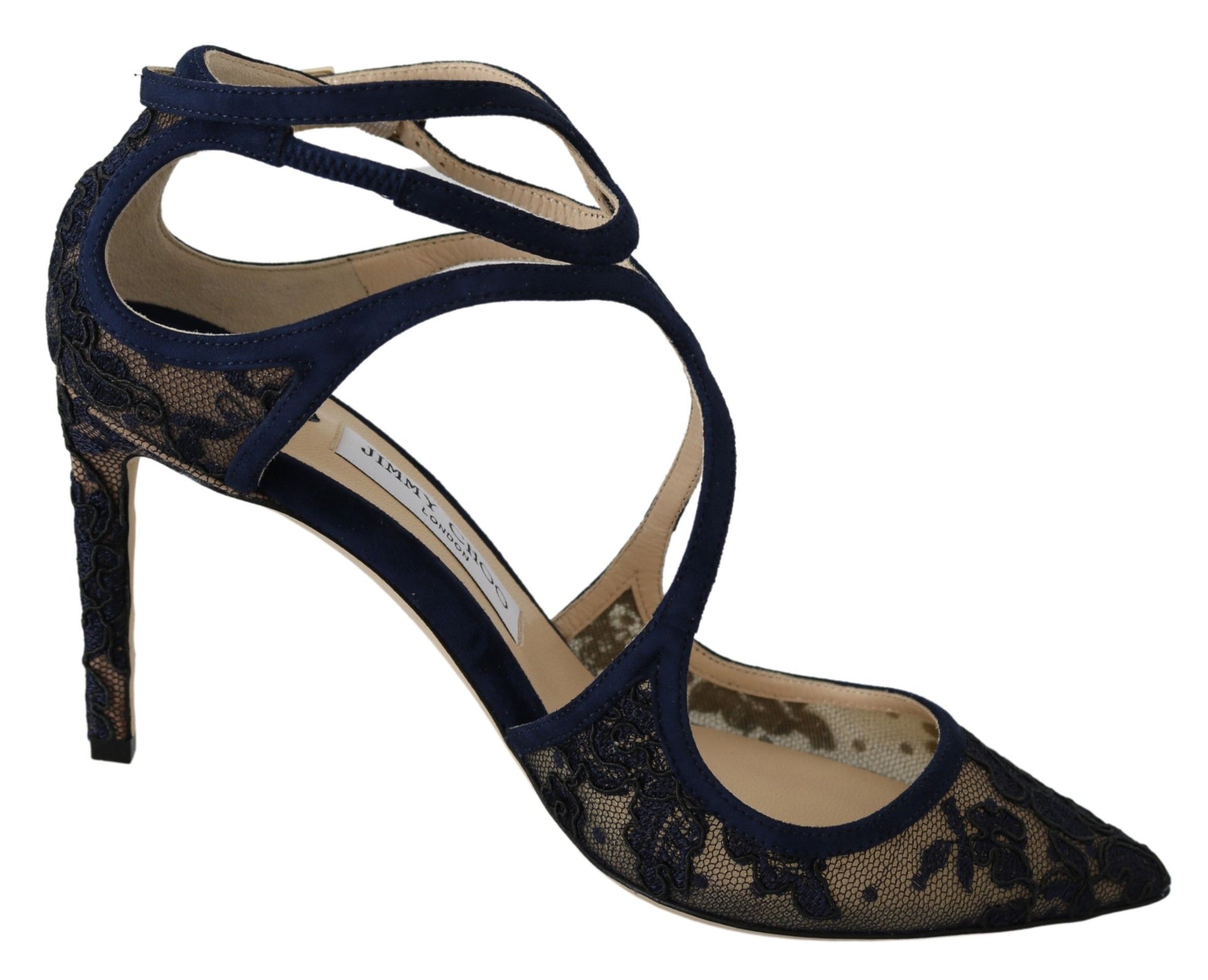 Escarpins Jimmy Choo en cuir bleu marine Lancer : l'élégance déchaînée