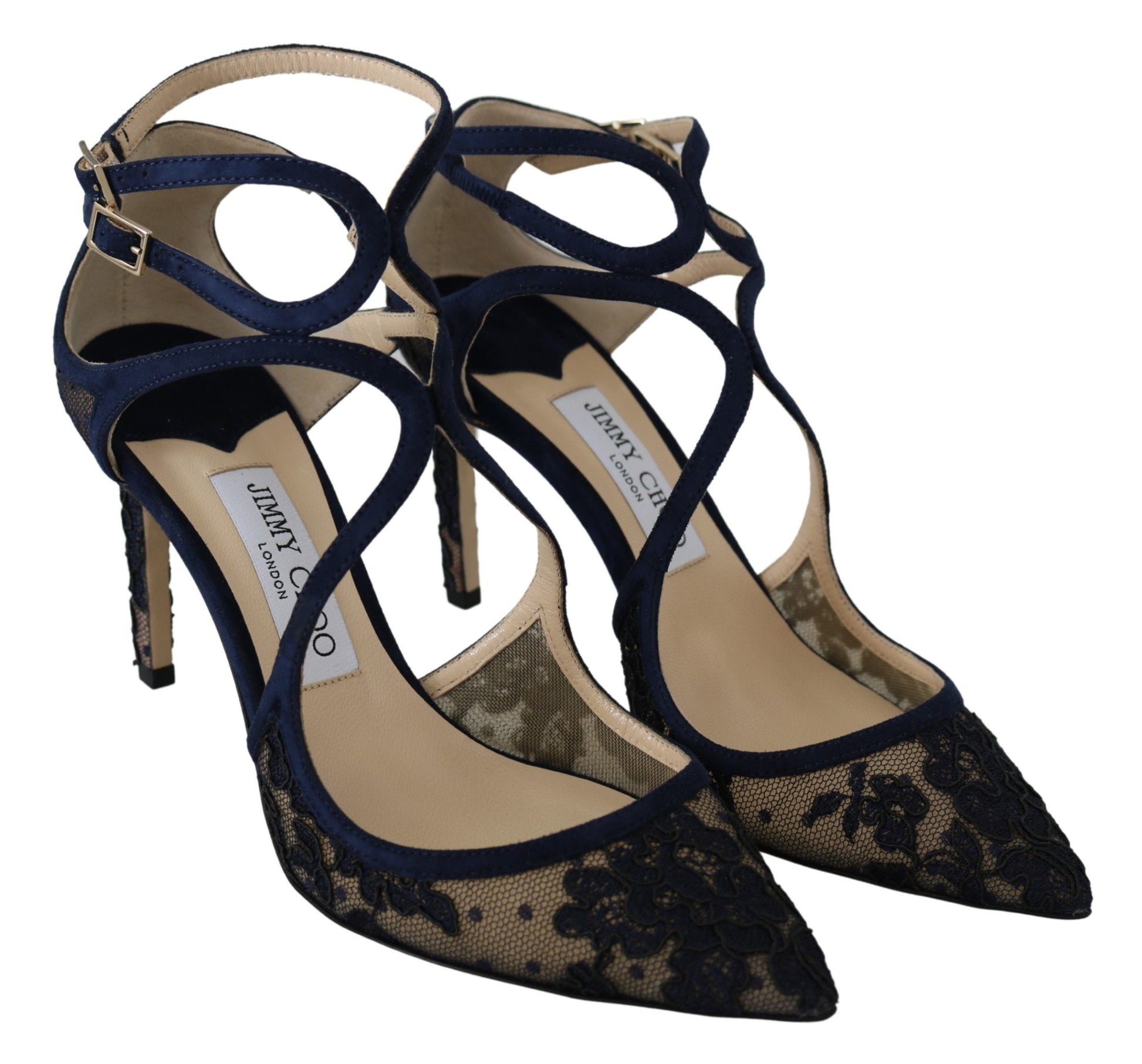 Escarpins Jimmy Choo en cuir bleu marine Lancer : l'élégance déchaînée