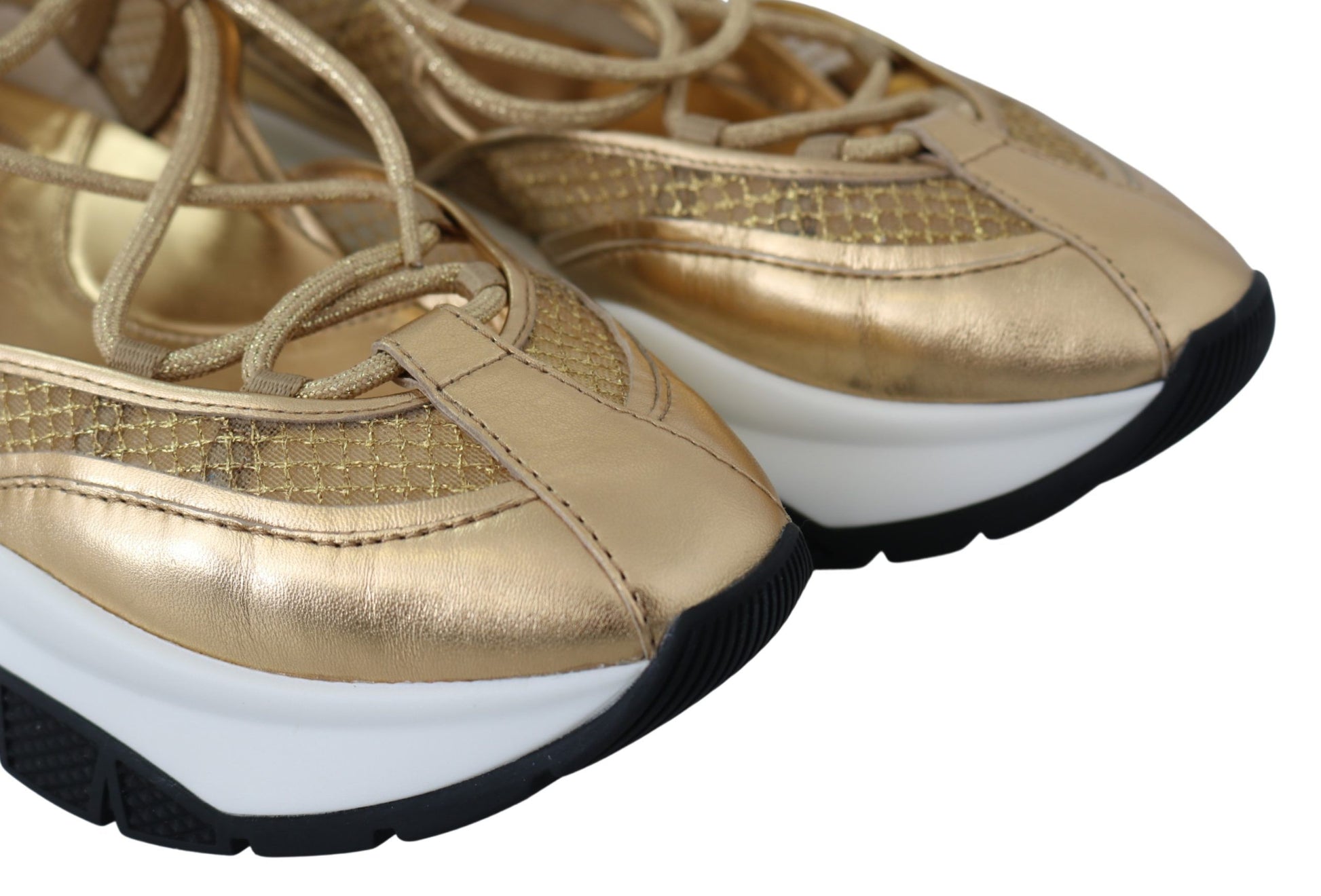 Baskets Jimmy Choo en cuir et maille Golden Glamour