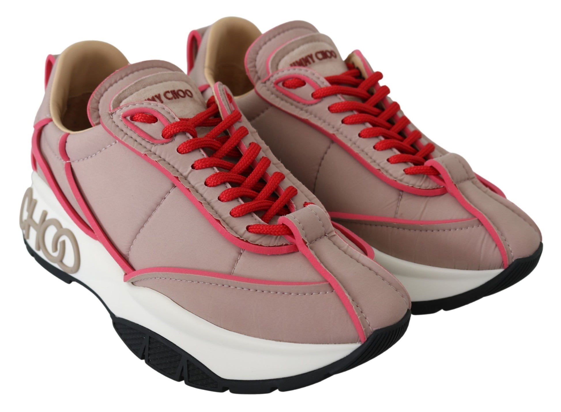 Baskets matelassées chics Jimmy Choo rose ballet