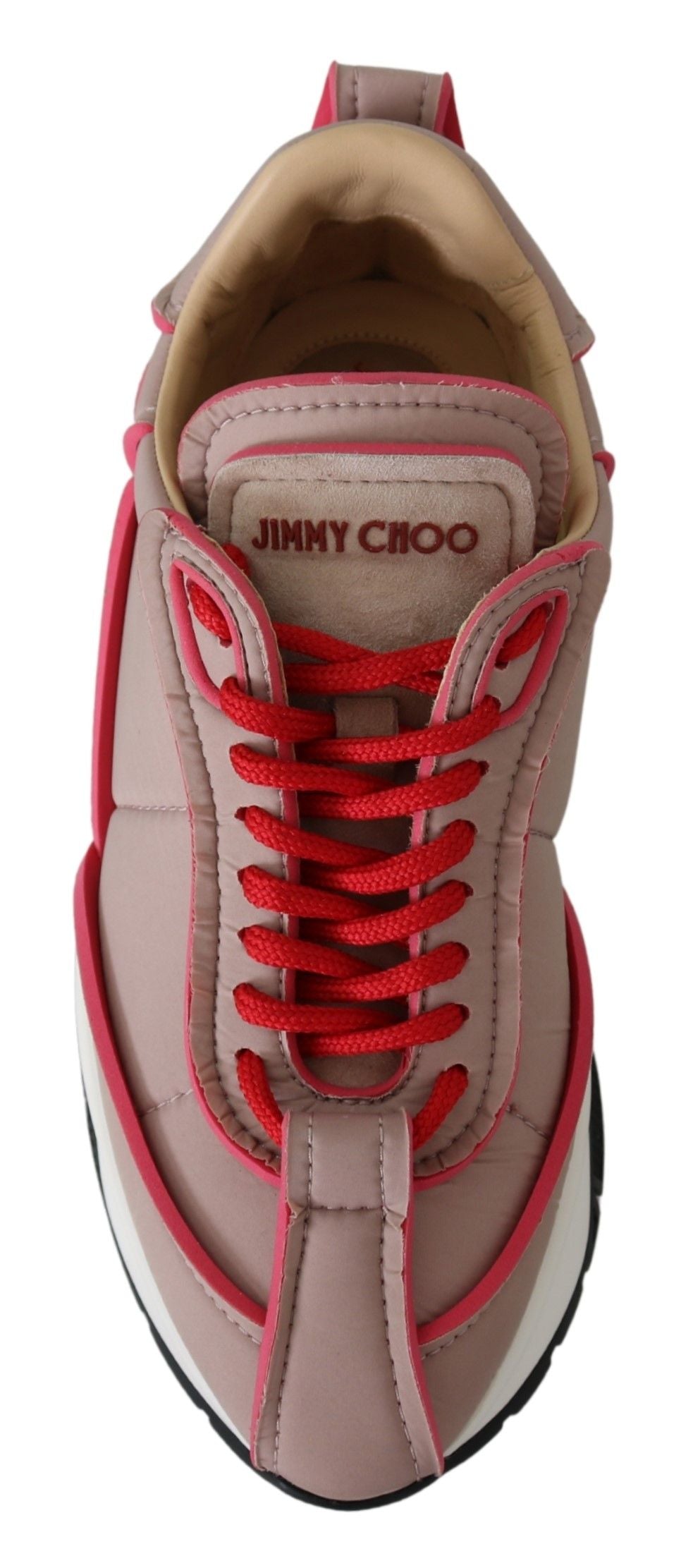 Baskets matelassées chics Jimmy Choo rose ballet