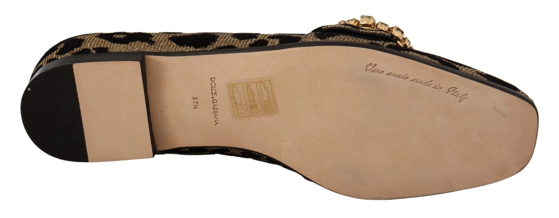 Mocassins Dolce &amp; Gabbana à imprimé léopard doré et cristaux