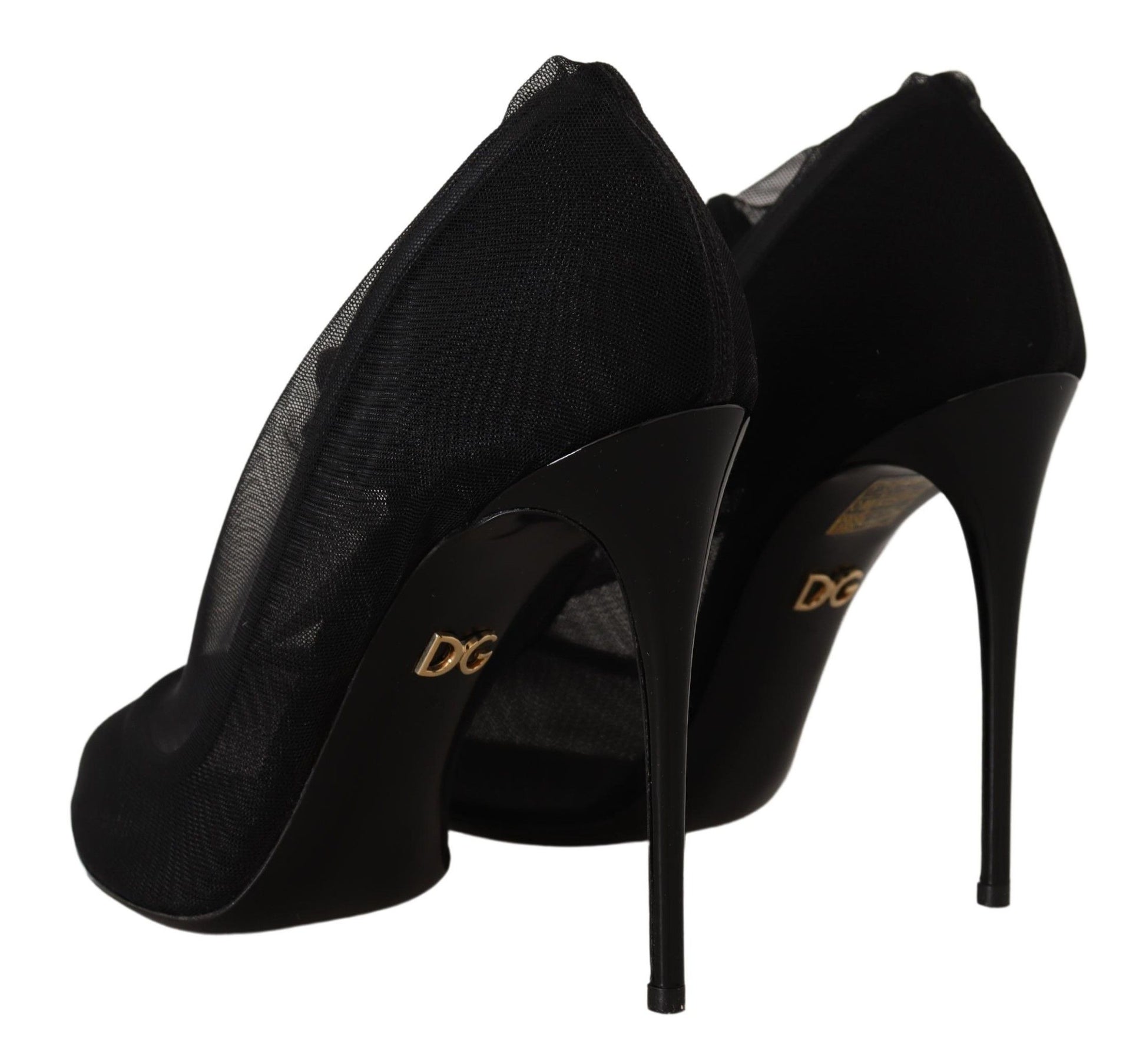 Escarpins en tulle stretch noir Dolce &amp; Gabbana
