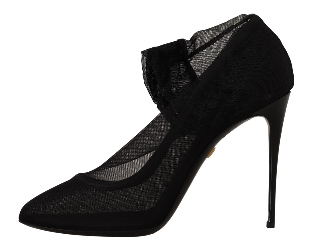 Escarpins en tulle stretch noir Dolce &amp; Gabbana