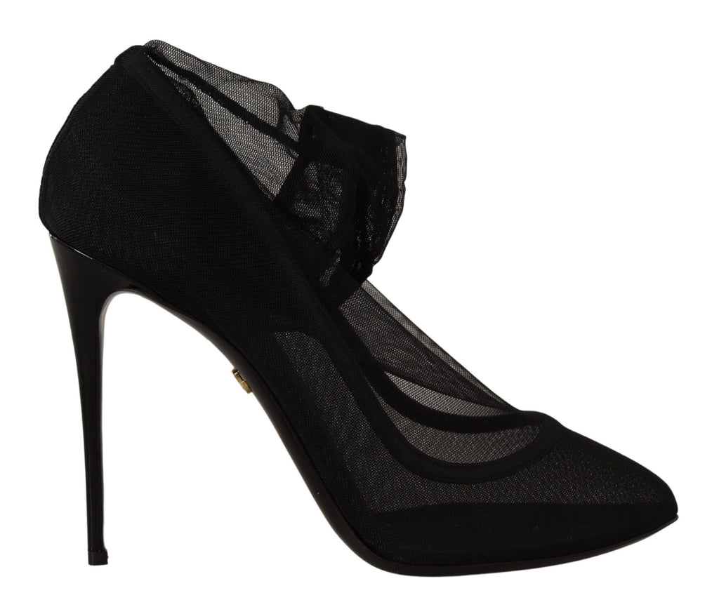 Escarpins en tulle stretch noir Dolce &amp; Gabbana