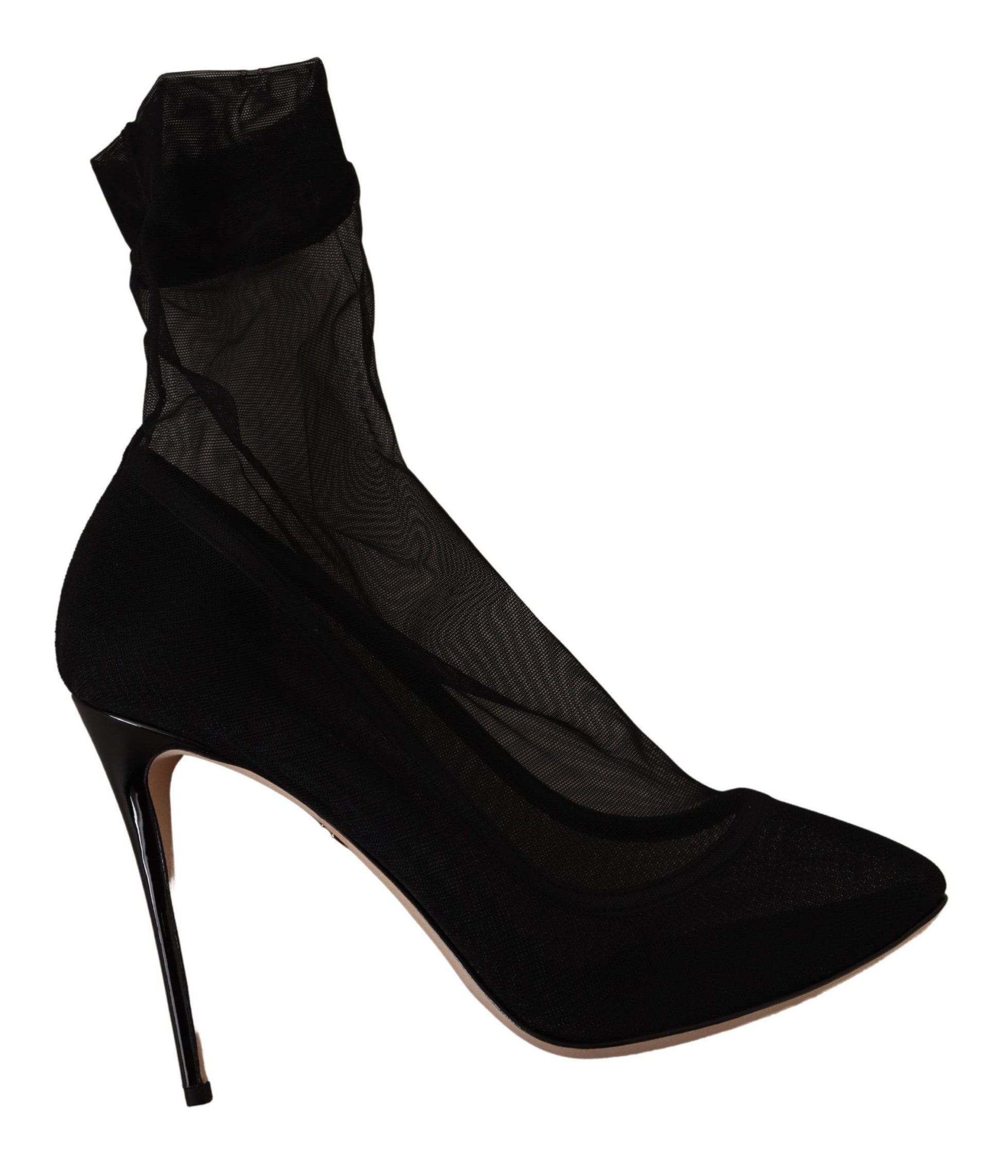 Bottes en tulle extensible noires Dolce &amp; Gabbana
