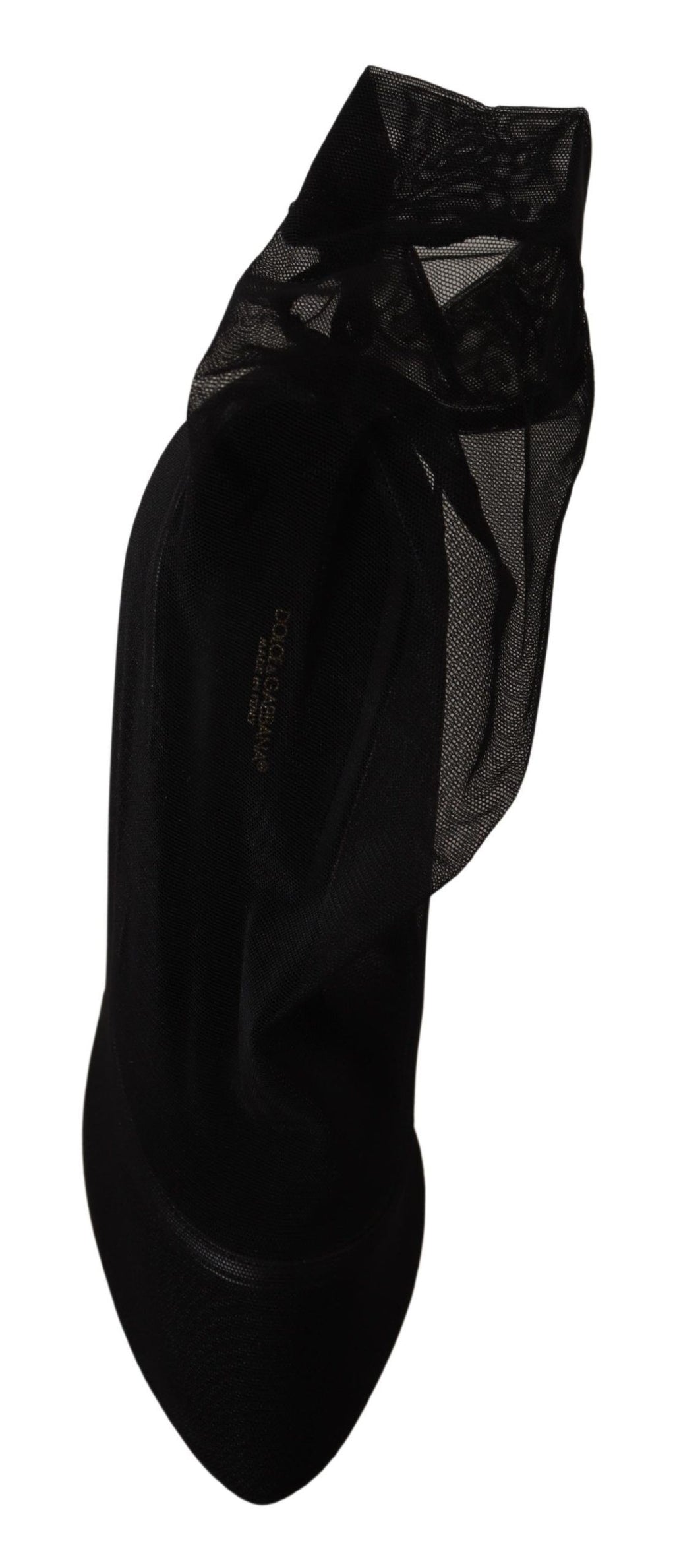 Bottes en tulle extensible noires Dolce &amp; Gabbana