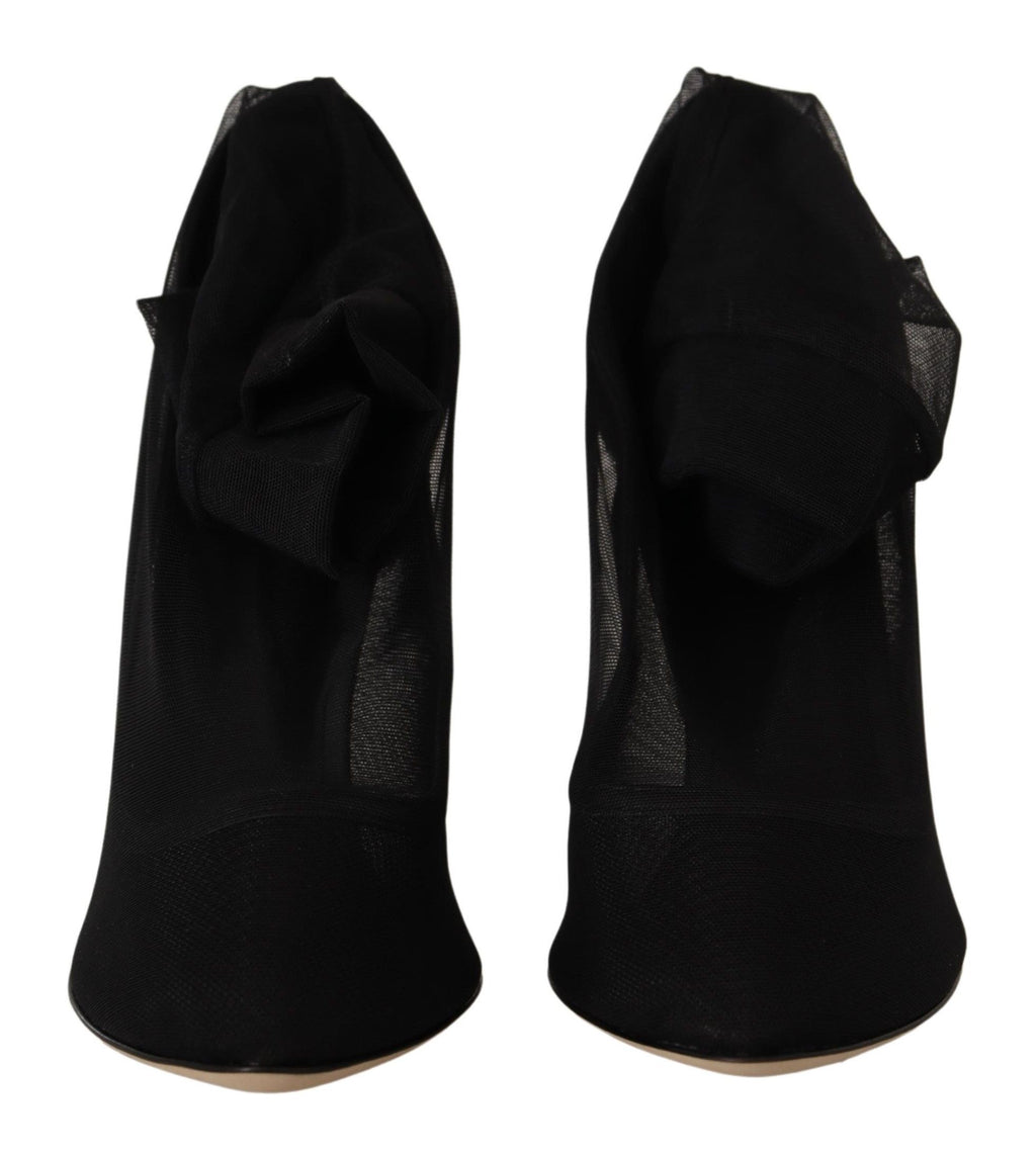 Bottes en tulle extensible noires Dolce &amp; Gabbana