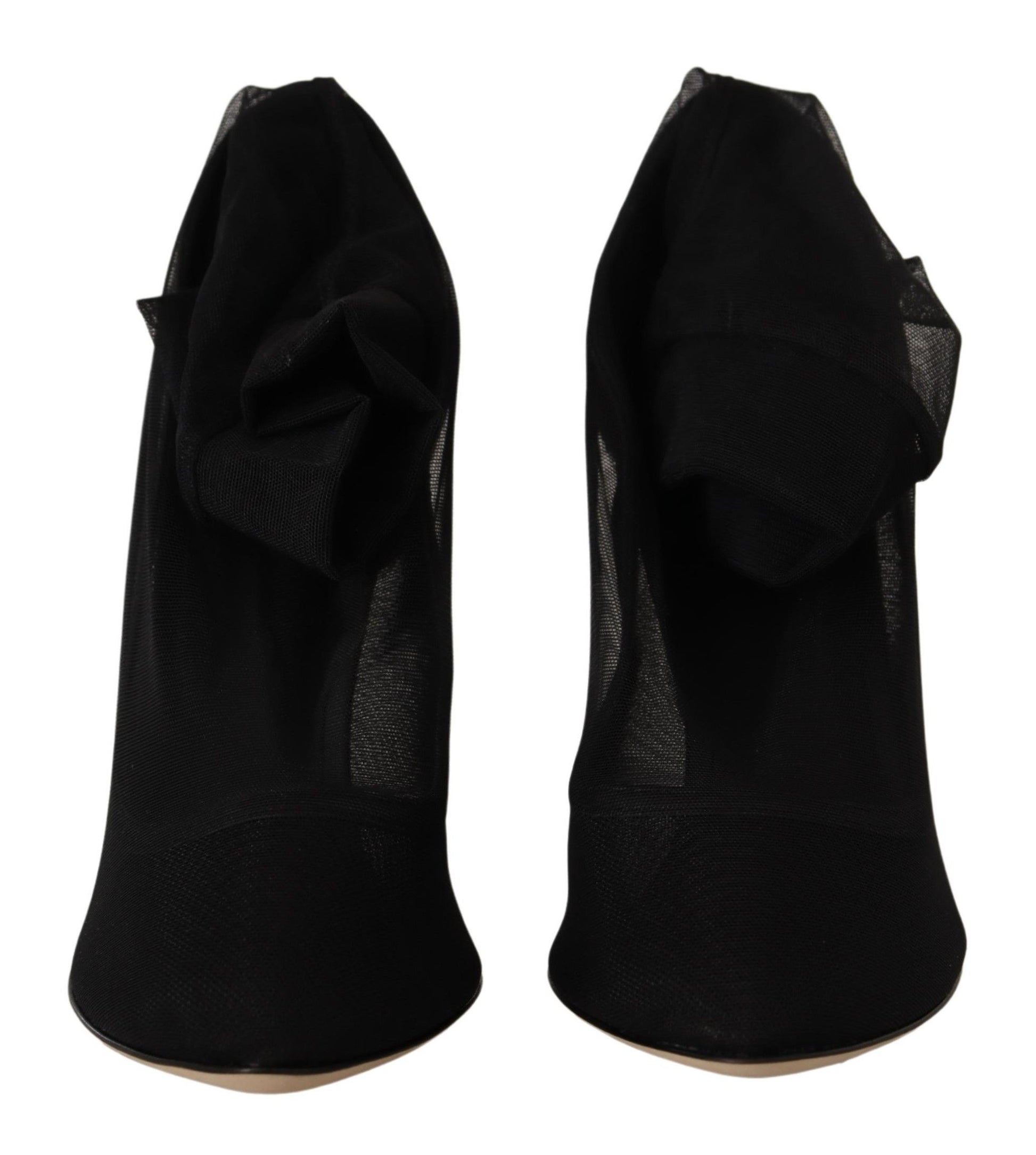 Bottes en tulle extensible noires Dolce &amp; Gabbana